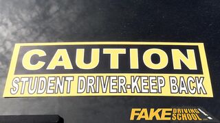 Fake Driving School lesbian sex with hot Australian babe