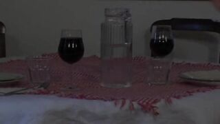 Savannah Gold having lesbian fun at dinner