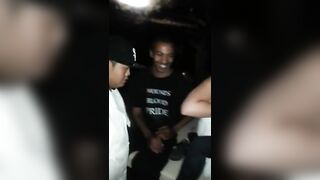 Interracial Girls Kissing In the Nightclub