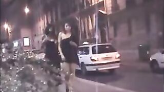 2 lesbians with fat asses walk naked in town