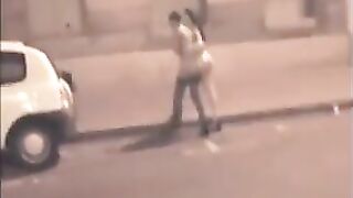 2 lesbians with fat asses walk naked in town