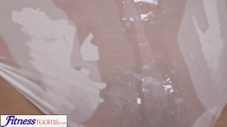 Fitness Rooms Fit big tits lesbian babes have hot and sweaty