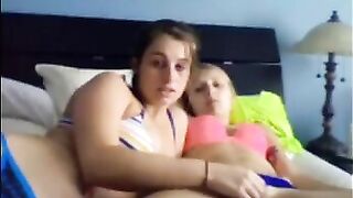 Two lesbian teens at home on webcam