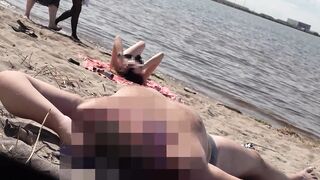 DICK FLASH ON BEACH Little dick public flashing