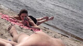 DICK FLASH ON BEACH Little dick public flashing