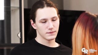 Cute teen Elin Flame rimming her boyfriend and gets fucked