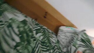 My milf wife with her big thighs was lying on the bed. I thought sex in the evening was a good idea