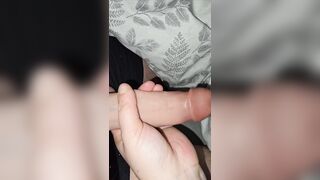 Step mom asked by step son to handjob his 9 inch of dick in real time