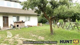 HUNT4K. POV sex with a hot brunette, her family caught us