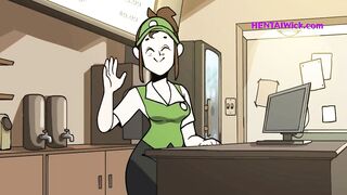 Chubby Barista MILF with Giant Lactating Boobs - 3D Cartoon Parody HQ