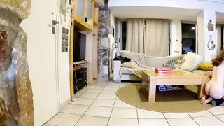 Surveillance camera slutty wife cheating on her husband while alone at home with the pizza delivery guy, delivery guy sex,