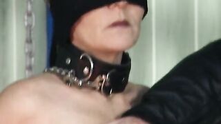 Skinny German slut tied up and spanked hard