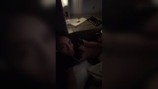 Hot sexy slut masturbating in business class flight! bunnybrownie!public flashing