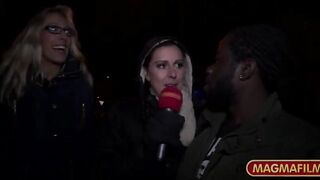 Public Interracial Milf sex