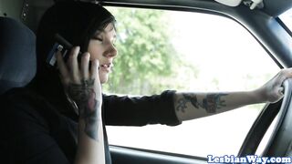 Tattooed alt lesbian fingering horny dyke