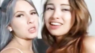 Latina girls hot kiss