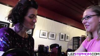 Hairy mom eats stepdaughters hairy pussy