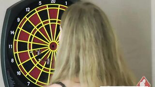Gorgeous Girls Play a game of Strip Darts, Loser faces 