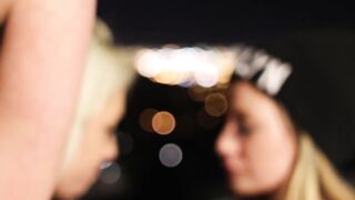 Lesbian girls dancing, touching and kissing