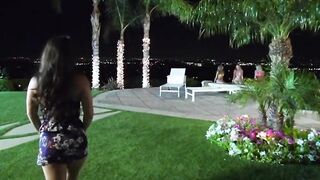 4 Beautiful hot Girls have Fun at Pool. 