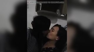 Passionate lesbo kiss