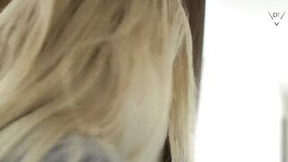 The cunt from the neighborhood – legs wide for each cock!