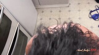 Aunt Judy's XXX - Big Booty MILF Montse Swinger Sucks Your Cock in the Kitchen (POV)