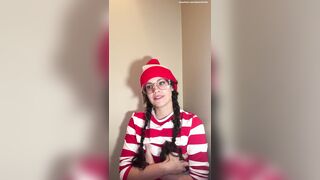 Busty brunette Waldo bounces on it after you find her lonely and feral