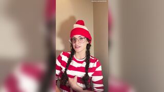Busty brunette Waldo bounces on it after you find her lonely and feral