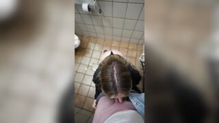 Dirty slut gets railed raw in a public bathroom