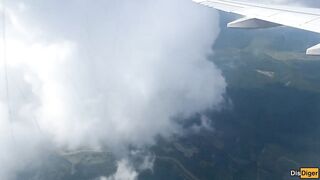 Risky public blowjob on a plane - we got caught!