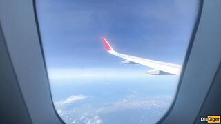 Risky public blowjob on a plane - we got caught!