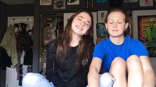 Lesbian kiss for horny friends