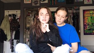 Lesbian kiss for horny friends