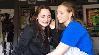 Lesbian kiss for horny friends