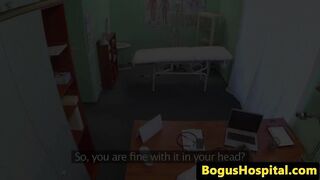 Busty les patient fingering nurse during exam