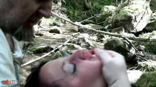 Sexual slave rough hardcore assfucking in the woods