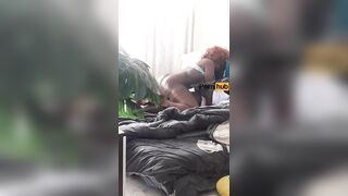 SNEAKY HOMEMADE SCENE(MAN MOANS LOUD SHAMELESSLY UNDER RIDING MOMENT WITH BIG ASSED BLACKMINAJ)