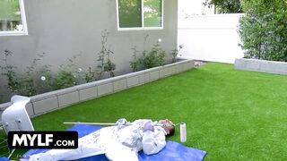 Mylf - Ebony Milf Misty Stone Bounces Her Juicy Black Pussy On Big White Cock And Swallows Huge Load