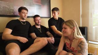 Gangbang 3vs1 Double penetration deep anal and face fuck to Sam Next Door