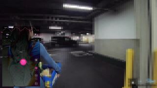 Remote vibe teasing walk! Pussy juice gushing, creampie climax