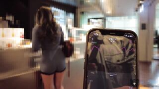 Remote vibe teasing walk! Pussy juice gushing, creampie climax