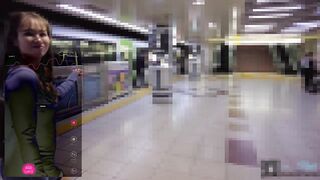 Remote vibe teasing walk! Pussy juice gushing, creampie climax