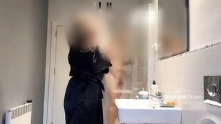 I caught my husband jerking on my stepmom in bathroom and joined them. Family use. Voyeur.