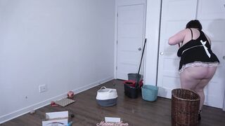 Sexy Busty BBW Maid Cleans + Cums for Her Master TRAILER