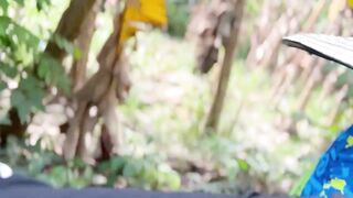 A beautiful-faced peasant swallows all my milk on the side of the road.