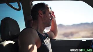 Ripped Blonde Fitness Model Creampied in The Desert