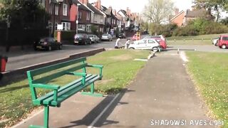 Public bdsm and outdoor lesbian domination of humiliated