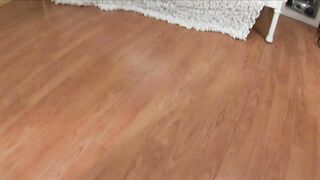 Naughty bitches masturbate with a thick glass dildo