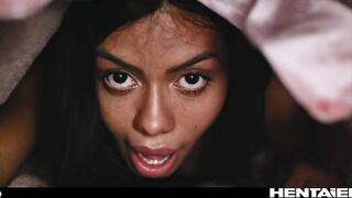 Cute Ebony Girl Gets Trappet In Magic Carpet - Canela Skin Hentai Anime Bunny Girl Creampie Ahegao